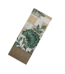 Green Woven Blended Linen Saree With Printed Floral Motifs-BL4845