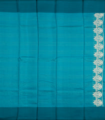 Cyan Handloom Banarasi Silk Saree With Zari Checks-BE1878