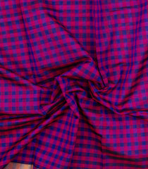 Purple & Pink Handloom Silk Cotton Saree With Checks & Zari Border-SC4616