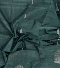 Shadow Green Handloom Village Cotton Saree With Buttas-VC1648