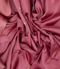 Dusty Pink Handloom Banarasi Silk Saree With Floral Buttas-BE1470