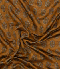 Oil Mustard Printed Chanderi Cotton Saree With Checks & Floral Motifs-CC1616