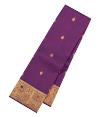 Dark Magenta Handloom Kanchipuram Silk Saree With Zari Buttas-KA16687