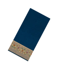 Navy Blue Woven Art Dupion Saree With Meena Floral Border-BL5979