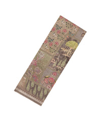 Grey Printed Chanderi Cotton Saree With Floral Motifs-CC1716