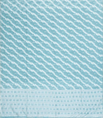 Turquoise Woven Art Linen Saree With Floral Motifs-BL5660