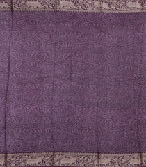 Lilac Printed Chanderi Cotton Saree With Zari Border-CC1564