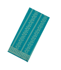 Turquoise Woven Synthetic Dupion Saree With Floral Vine Motifs-BL5021