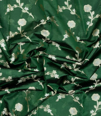 Green Woven Dupion Silk Saree With Floral Buttas-DS0572