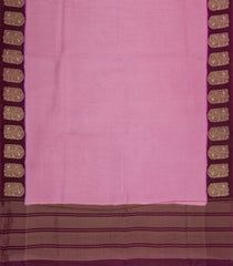 Baby Pink Woven Blended Viscose With Zari Checks-BL5567