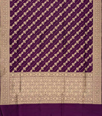 Magenta Handloom Banarasi Silk Saree With Diagonal Floral Vine Motifs