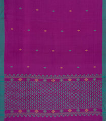 Magenta Woven Tussar Silk Saree With Floral Motifs-TU3459