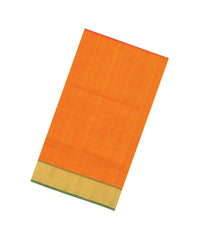 Mango Yellow Handloom Silk Cotton Saree With Zari Checks & Contrast Border-SC4726
