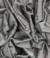 Grey Handloom Gadwal Silk Cotton Saree With Contrast Border-GA0195