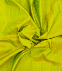 Neon Green Handloom Kanchipuram Silk Saree With Silk Checks-KA16303