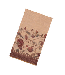 Light Peach Printed Synthetic Linen Saree with Jhalar-BL5347