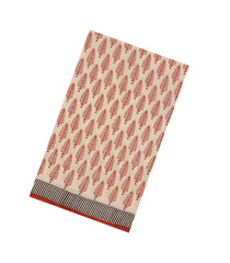 Cream Printed Jaipur Cotton Saree With Floral Motifs-JC1658