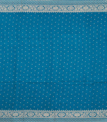 Cyan Printed Synthetics Dola Silk Saree With Floral Motifs-BL5194
