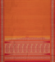 Orange Handloom Kanchipuram Silk Saree With Thread Work Border-KA15149