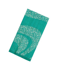 Aquamarine Printed Synthetic Tussar Silk Saree With Zari Checks & Motifs-SY0378