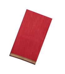 Red Woven Tussar Silk Saree With Thread work Border-TU3523
