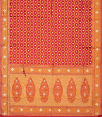 Dark Peach Woven Blended Satin Saree With Floral Jaal Motifs-BL3822