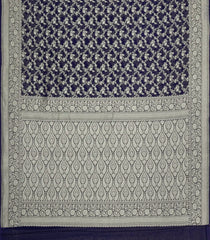 Violet Woven Banarasi Khaddi Georgette Silk Saree With Floral Vine Motifs-BE1956