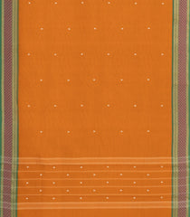 Rust Woven Chettinad Cotton Saree With Buttas & Contrast Border-CN1828