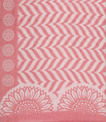 Peach Printed Synthetics Linen Saree With Embroidery Border-BL5317