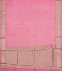 Peach Woven Pure Organza Silk Saree With Buttas-KS1104