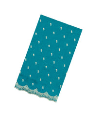 Cyan Woven Synthetic Blended Saree With Embroidered Motifs-EN2065