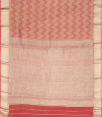 Peach Woven Mysore Silk Saree With Chevron Motifs-MS3063