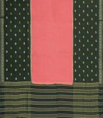 Peach Woven Blended Viscose With Contrast Border-BL5578