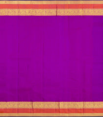 Purple Handloom Kanchipuram Silk Saree With Zari Checks-KA15226