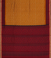 Mustard Printed Chanderi Cotton Saree With Zari Border-BL5501