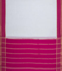White Woven Mysore Silk Saree With Contrast Zari Border-MS3824