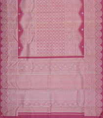 Dusty Pink Handloom Kanchipuram Silk Saree With Floral Motifs-KA15073