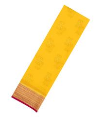 Yellow Woven Mysore Silk Saree With Buttas & Contrast Border-MS3465