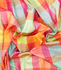 Multi Colour Handloom Kanchipuram Silk Saree With Meena Checks-KA14674