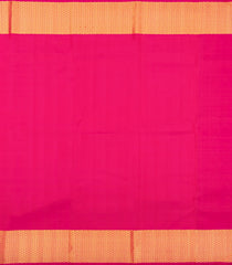 Hot Pink Handloom Kanchipuram Silk Saree With Stripes & Checks-KA15669