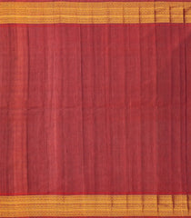 Dark Green Handloom Gadwal Silk Cotton Saree With Contrast Border-GA0173