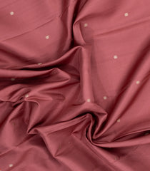 Dusty Pink Handloom Kanchipuram Silk Saree With Floral Buttas-KA15963