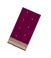 Magenta Handloom Maheswari Silk Cotton Saree With Buttas-SC4174
