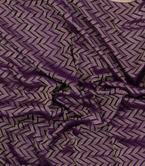 Dark Purple Woven Mysore Silk Saree With Chevron Stripes-MS3525