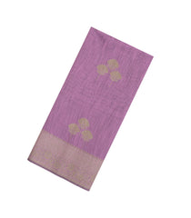 Lilac Woven Art Linen Saree With Zari Border-BL5634