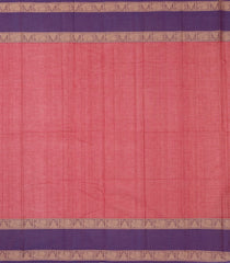 Red Handloom Kanchi Cotton Saree With Checks & Contrast Border-KC1558
