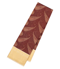 Maroon Handloom Korvai Kanchipuram Silk Saree With Paisley Motifs-KA14611