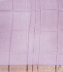 Lavender Handloom Banarasi Organza Silk Saree With Floral Motifs-BE1403
