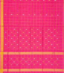 Hot Pink Handloom Venkatagiri Cotton Saree With Checks & Buttas