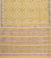Sandal Printed Jaipur Cotton Saree With Printed Floral Vine Motifs-JC1935